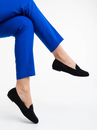 Обувки Дама, Дамски мокасини черни от текстилен материал Kalama - Kalapod.bg