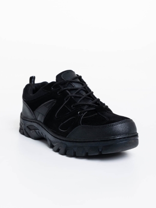 Мъжки спортни обувки, Мъжки спортни обувки черни от екологична кожа Berto - Kalapod.bg