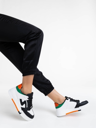Дамски спортни обувки, Дамски спортни обувки черни от екологична кожа Ralanda - Kalapod.bg