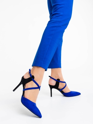 Hot Summer Sale - Отстъпки Дамски обувки сини от текстилен материал Saleena Промоция