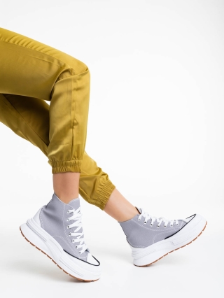 Обувки Дама, Дамски обувки за тенис сиви от текстилен материал Dibora - Kalapod.bg