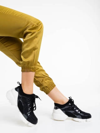 Дамски спортни обувки, Дамски спортни обувки черни от текстилен материал Sonia - Kalapod.bg