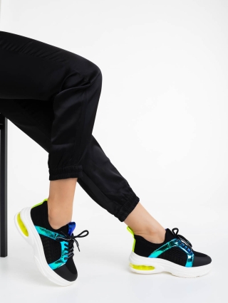 Дамски спортни обувки, Дамски спортни обувки черни от текстилен материал Doina - Kalapod.bg