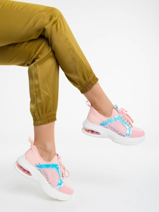 Дамски спортни обувки, Дамски спортни обувки розови от текстилен материал Doina - Kalapod.bg
