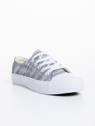 Обувки за деца, Детски тенис маратонки бели с черно от текстилен материал Marc - Kalapod.bg