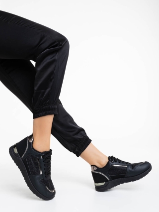 Дамски спортни обувки черни от екологична кожа Litsa - Kalapod.bg