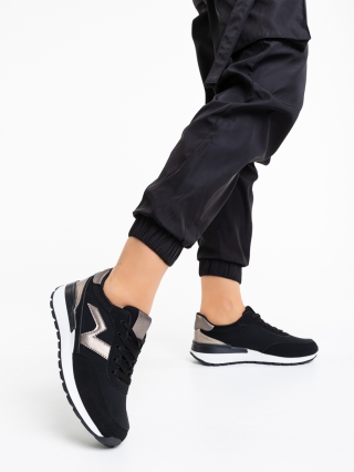Дамски спортни обувки, Дамски спортни обувки черни от текстилен материал Capris - Kalapod.bg