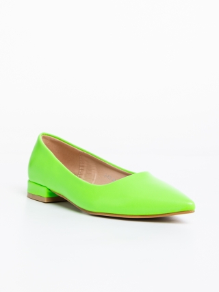 Дамски обувки с ток, Дамски обувки с ток зелени от екологична кожа Londa - Kalapod.bg