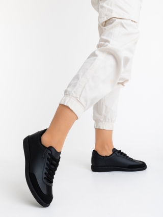 Hot Summer Sale - Отстъпки Дамски спортни обувки черни от екологична кожа Noemie Промоция