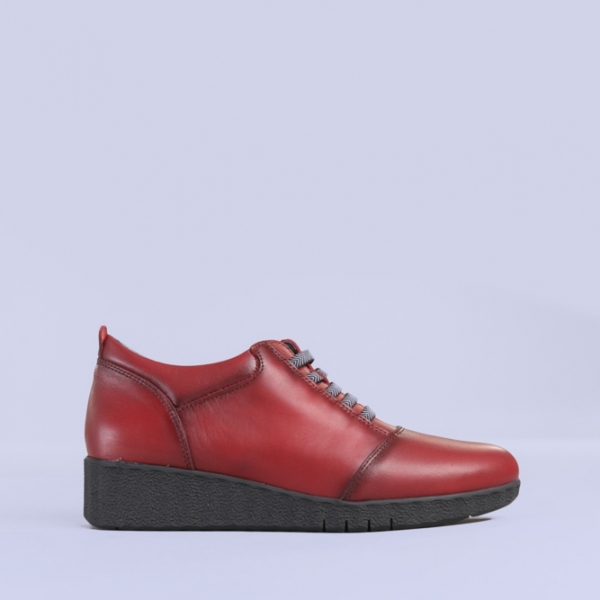 Всекидневни обувки от естествена кожа Zenda цвят грена, 5 - Kalapod.bg