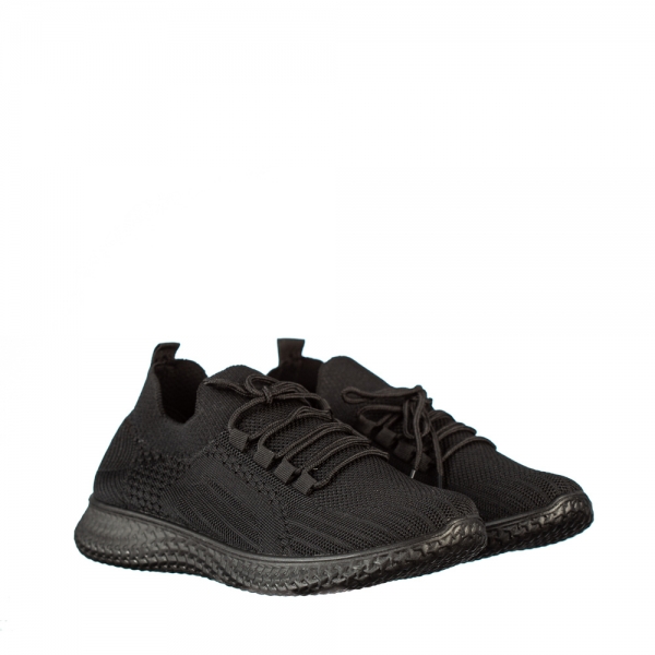 Мъжки спортни обувки черни  от еко кожа Vurvun, 2 - Kalapod.bg