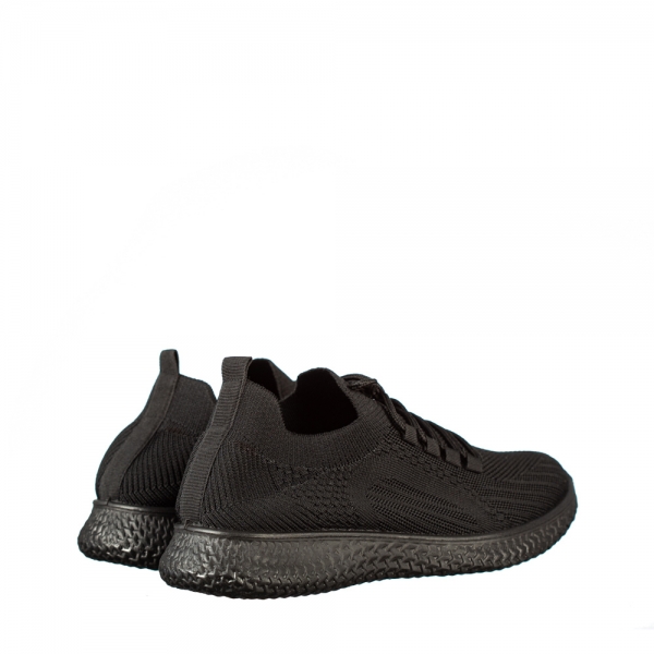 Мъжки спортни обувки черни  от еко кожа Vurvun, 4 - Kalapod.bg