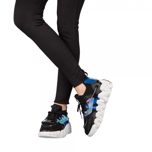 Дамски спортни обувки черни от еко кожа и текстилен материал Gingero, 3 - Kalapod.bg