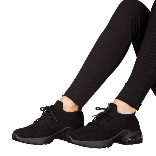 Дамски спортни обувки черни от текстилен материал Fepa, 5 - Kalapod.bg