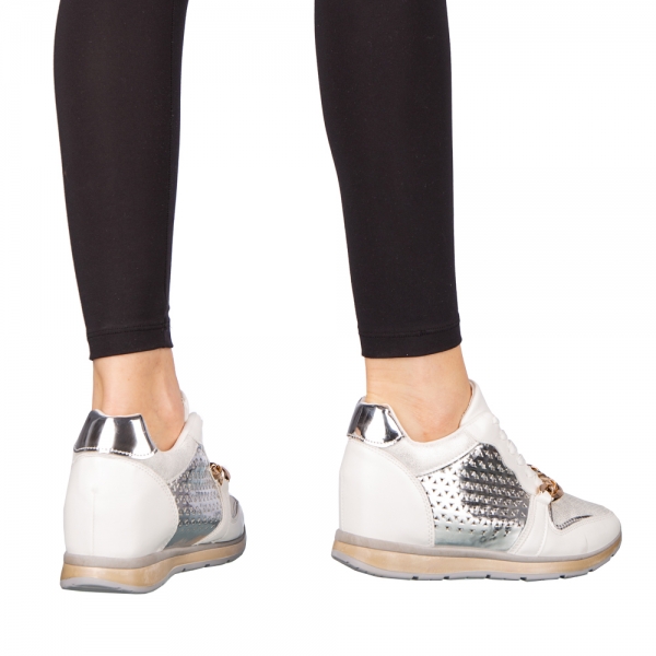 Дамски спортни обувки  бели  от еко кожа Reoza, 4 - Kalapod.bg