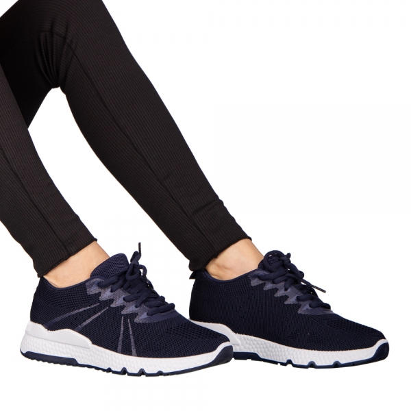 Дамски спортни обувки  сини  от текстилен материал  Bicoz, 5 - Kalapod.bg