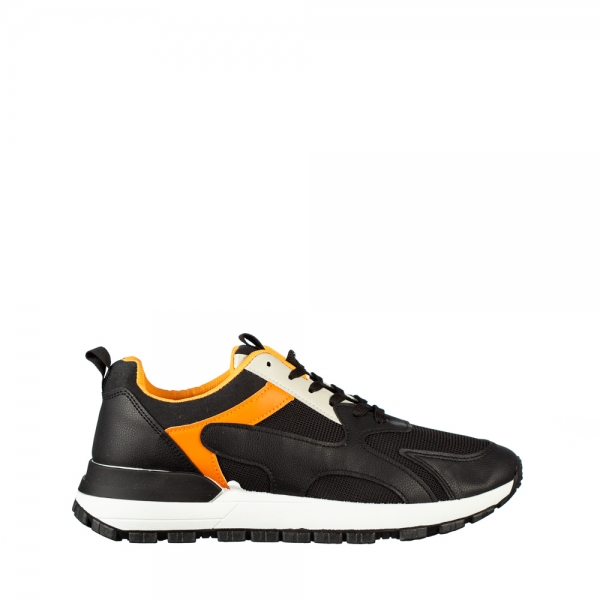 Мъжки спортни обувки черни  от еко кожа и текстилен материал  Conaky - Kalapod.bg