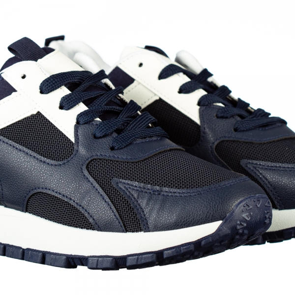 Мъжки спортни обувки сини от еко кожа и текстилен материал  Conaky, 3 - Kalapod.bg