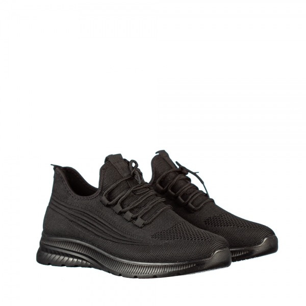 Мъжки спортни обувки черни от текстилен материал  Tomos, 3 - Kalapod.bg