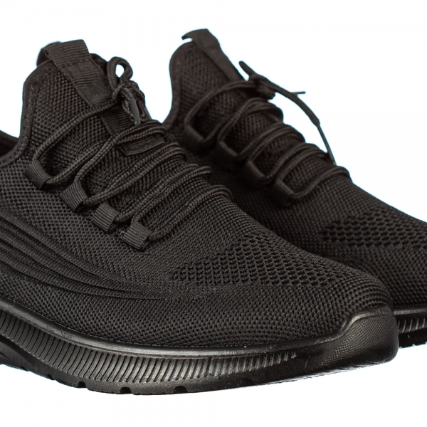 Мъжки спортни обувки черни от текстилен материал  Tomos, 4 - Kalapod.bg