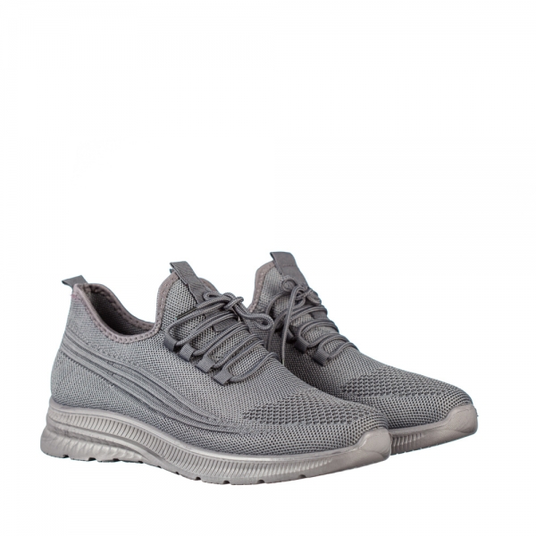 Тъмно мъжки спортни обувки сиви  от текстилен материал Tomos, 2 - Kalapod.bg
