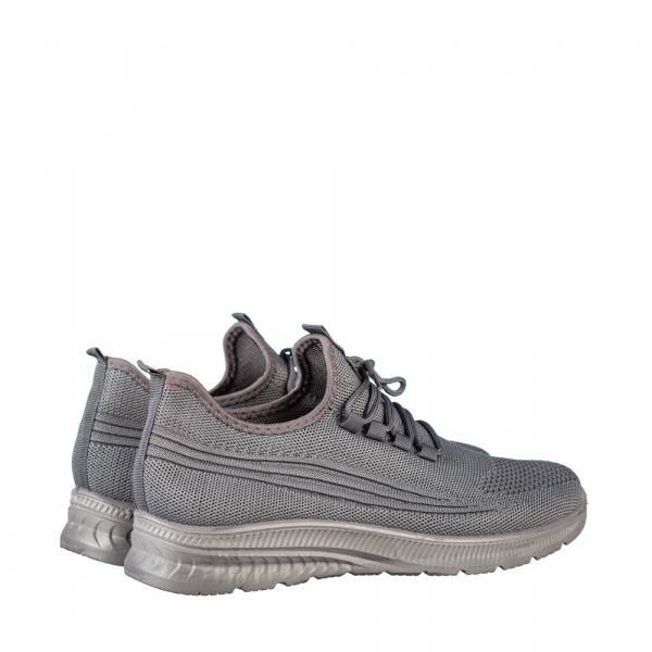 Тъмно мъжки спортни обувки сиви  от текстилен материал Tomos, 4 - Kalapod.bg