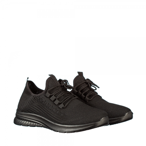 Мъжки спортни обувки черни от текстилен материал  Lugo, 2 - Kalapod.bg