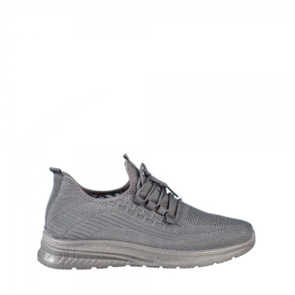 Мъжки спортни обувки тъмно сиви от текстилен материал Lugo - Kalapod.bg