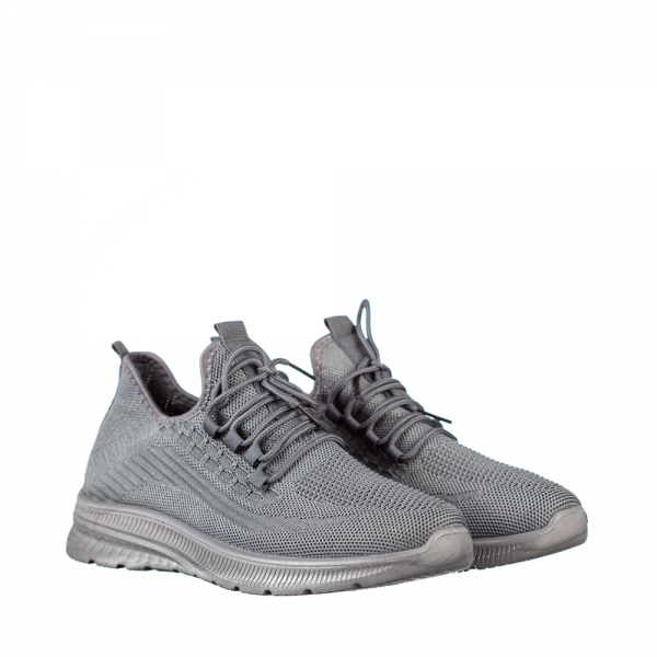Мъжки спортни обувки тъмно сиви от текстилен материал Lugo, 2 - Kalapod.bg