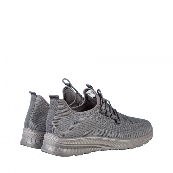 Мъжки спортни обувки тъмно сиви от текстилен материал Lugo, 4 - Kalapod.bg