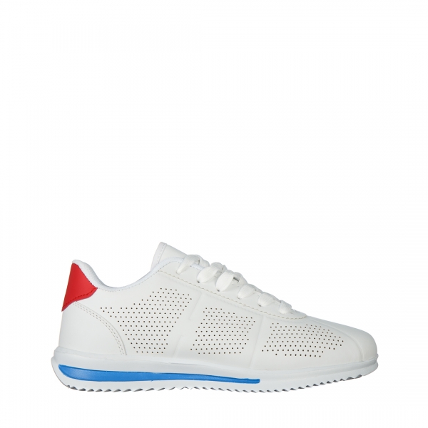 Дамски спортни обувки бели със синьо от еко кожа  Jesika, 2 - Kalapod.bg