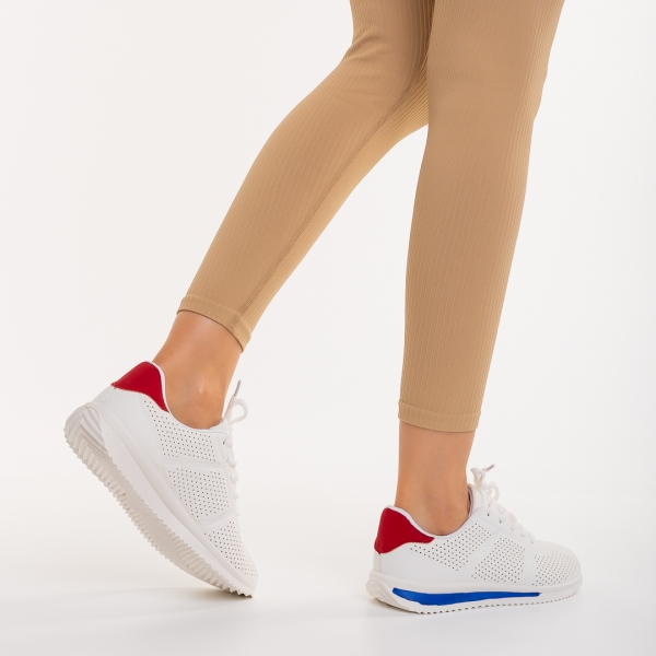 Дамски спортни обувки бели със синьо от еко кожа  Zolla, 4 - Kalapod.bg