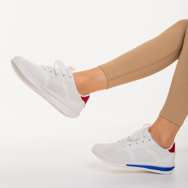 Дамски спортни обувки бели със синьо от еко кожа  Zolla, 6 - Kalapod.bg