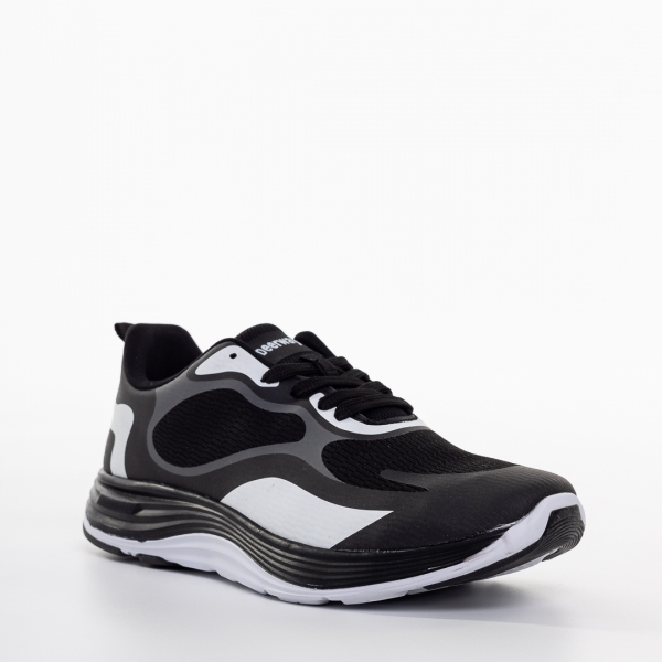 Мъжки спортни обувки  черни със сиво от текстилен материал  Raimond - Kalapod.bg