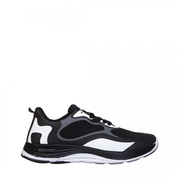 Мъжки спортни обувки  черни със сиво от текстилен материал  Raimond, 2 - Kalapod.bg