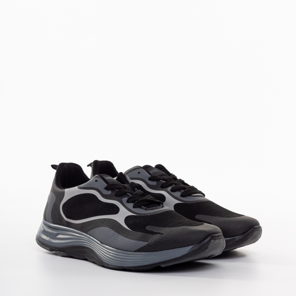 Мъжки спортни обувки черни от еко кожа и текстилен материал Raimond, 3 - Kalapod.bg