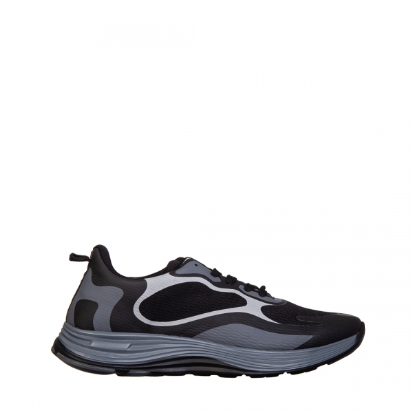 Мъжки спортни обувки черни от еко кожа и текстилен материал Raimond, 2 - Kalapod.bg