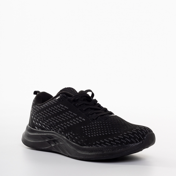 Мъжки спортни обувки  черни със сиво от текстилен материал  Bendi - Kalapod.bg