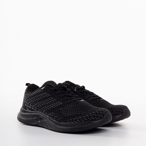 Мъжки спортни обувки  черни със сиво от текстилен материал  Bendi, 3 - Kalapod.bg