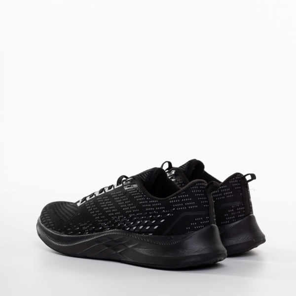 Мъжки спортни обувки  черни със сиво от текстилен материал  Bendi, 4 - Kalapod.bg