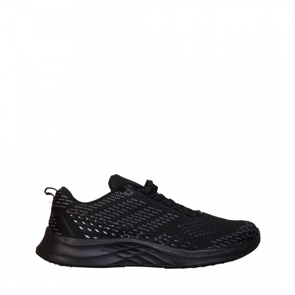 Мъжки спортни обувки  черни със сиво от текстилен материал  Bendi, 2 - Kalapod.bg