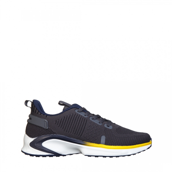 Мъжки спортни обувки сиви със синьо от текстилен материал Tomin, 2 - Kalapod.bg