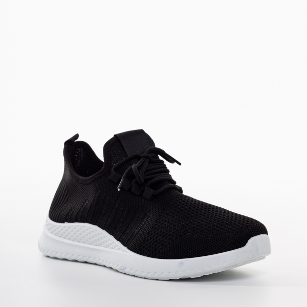 Мъжки спортни обувки черни с бялоот текстилен материал Speer - Kalapod.bg