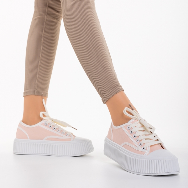 Дамски спортни обувки розови  от текстилен материал  Ariza, 6 - Kalapod.bg