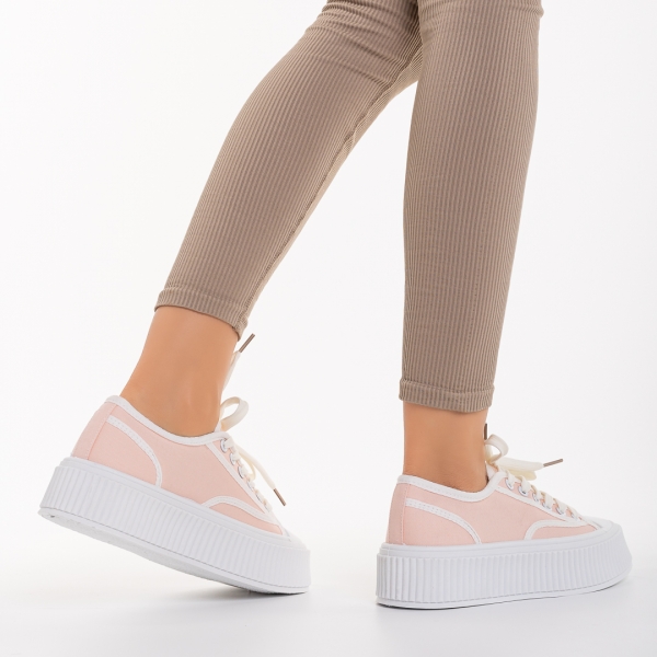 Дамски спортни обувки розови  от текстилен материал  Ariza, 5 - Kalapod.bg