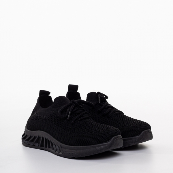 Детски спортни обувки черни от текстилен материал Peyton, 3 - Kalapod.bg