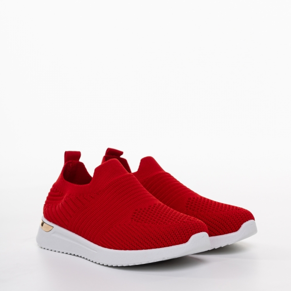 Детски спортни обувки червени  от текстилен материал Avery, 3 - Kalapod.bg