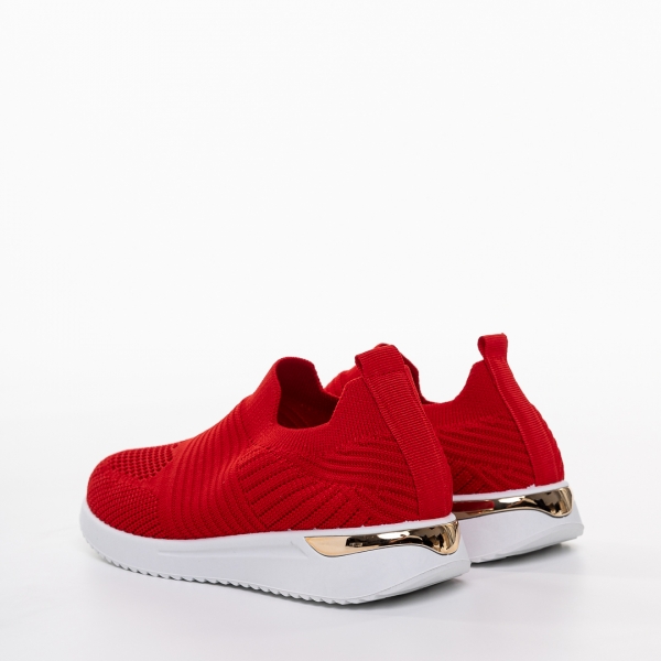 Детски спортни обувки червени  от текстилен материал Avery, 4 - Kalapod.bg