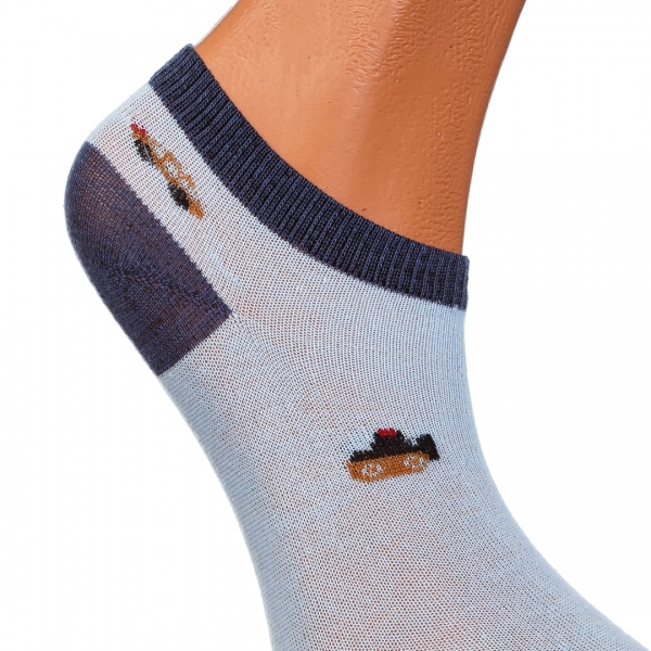 К-т 2 чифта детски чорапи сини къси с ленти, 2 - Kalapod.bg