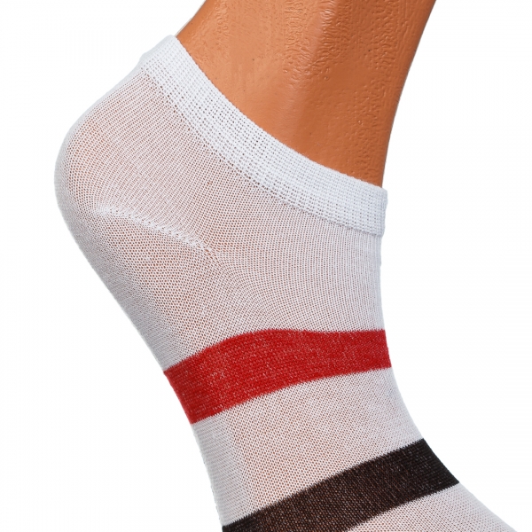 К-т 2 чифта детски къси чорапи A-C066 бели с ленти, 2 - Kalapod.bg